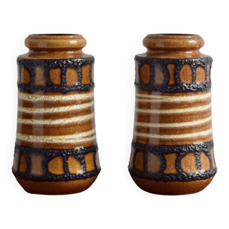 Scheurich Keramik - Paires de vases vintage modèles 540_21 - Fat Lava - West-Germany.