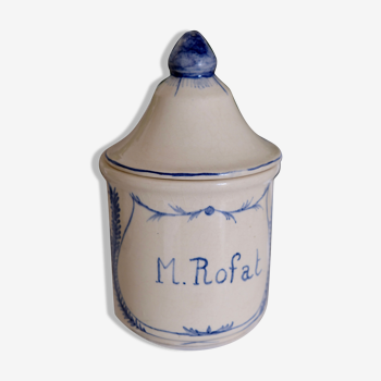 Personalized medicinal herb pot in hand-painted ceramic