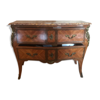 Commode style Louis XV marqueterie