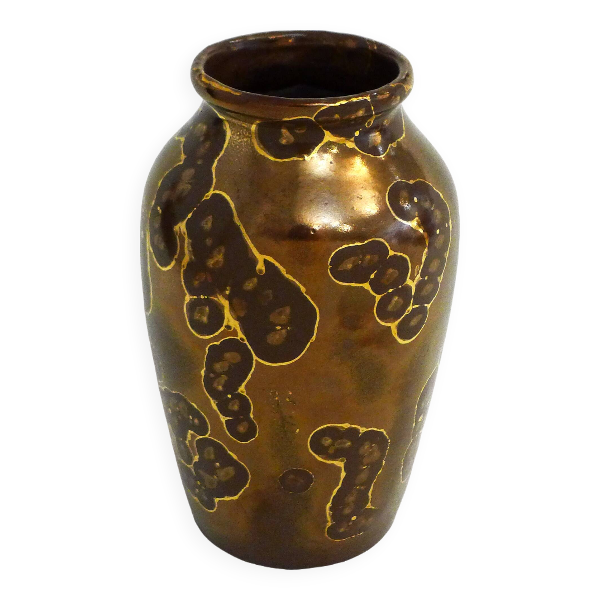 L. Brisdoux gilded copper vase