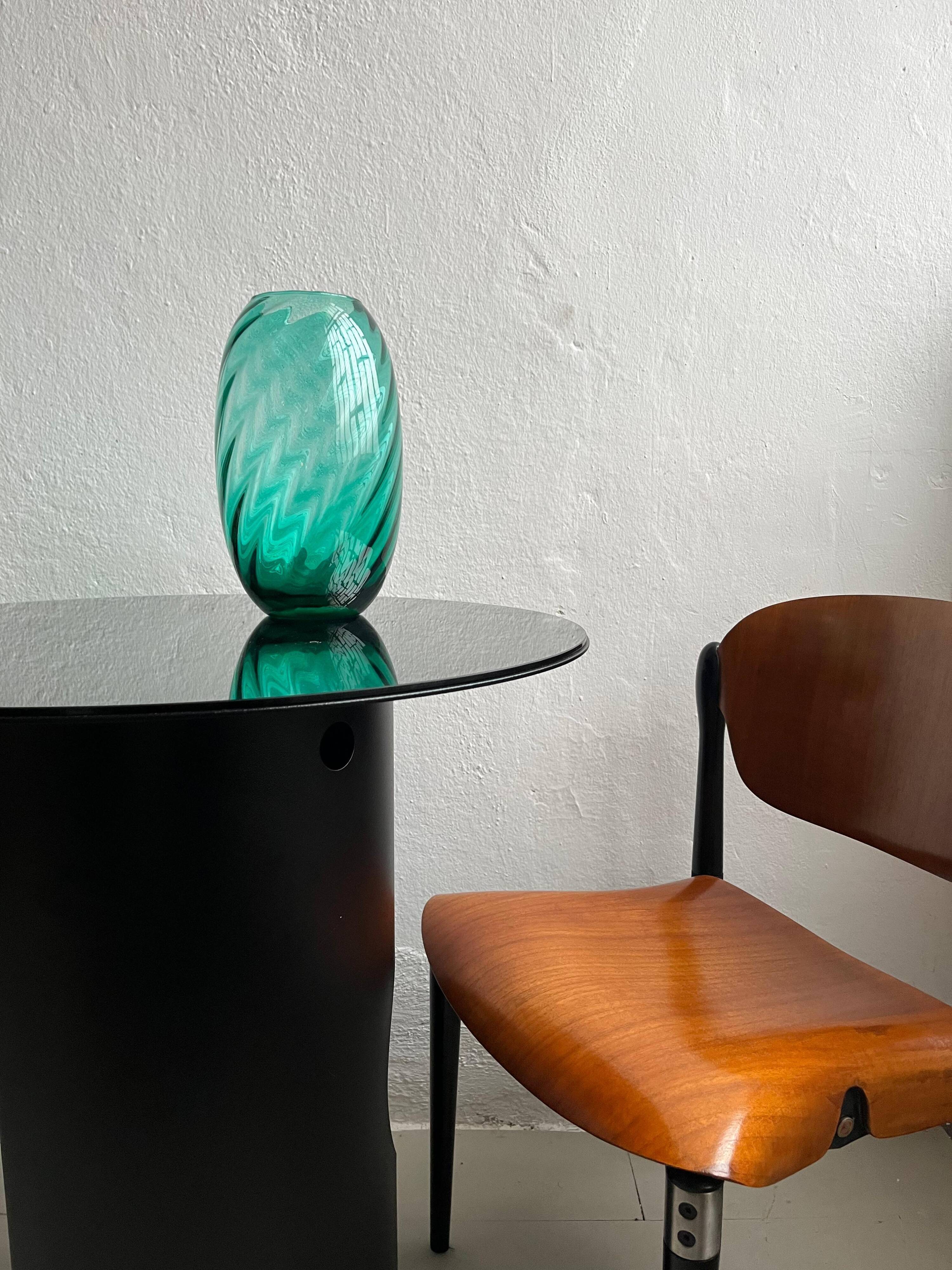 Large Green Murano vase by IVM Mazzega, art spiral glass