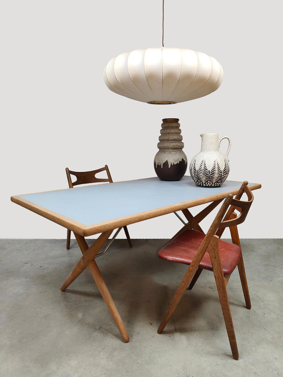 Vintage Hans J. Wegner sawhorse dining table AT303 Andreas Tuck