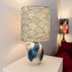 Small wireless West German pottery vase lamp with Japanese shade.