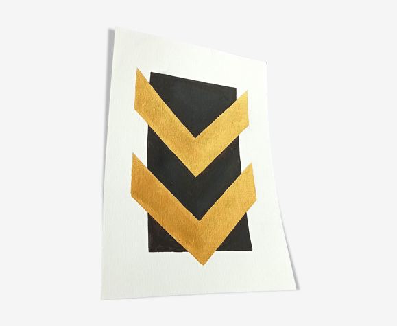 Peinture abstraite suprématisme or_803