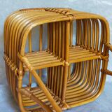 Bottle basket in vintage wicker 60s