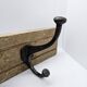 Solid teak coat hook with 2 double cast iron hooks