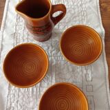 Pitcher and bowls of cider