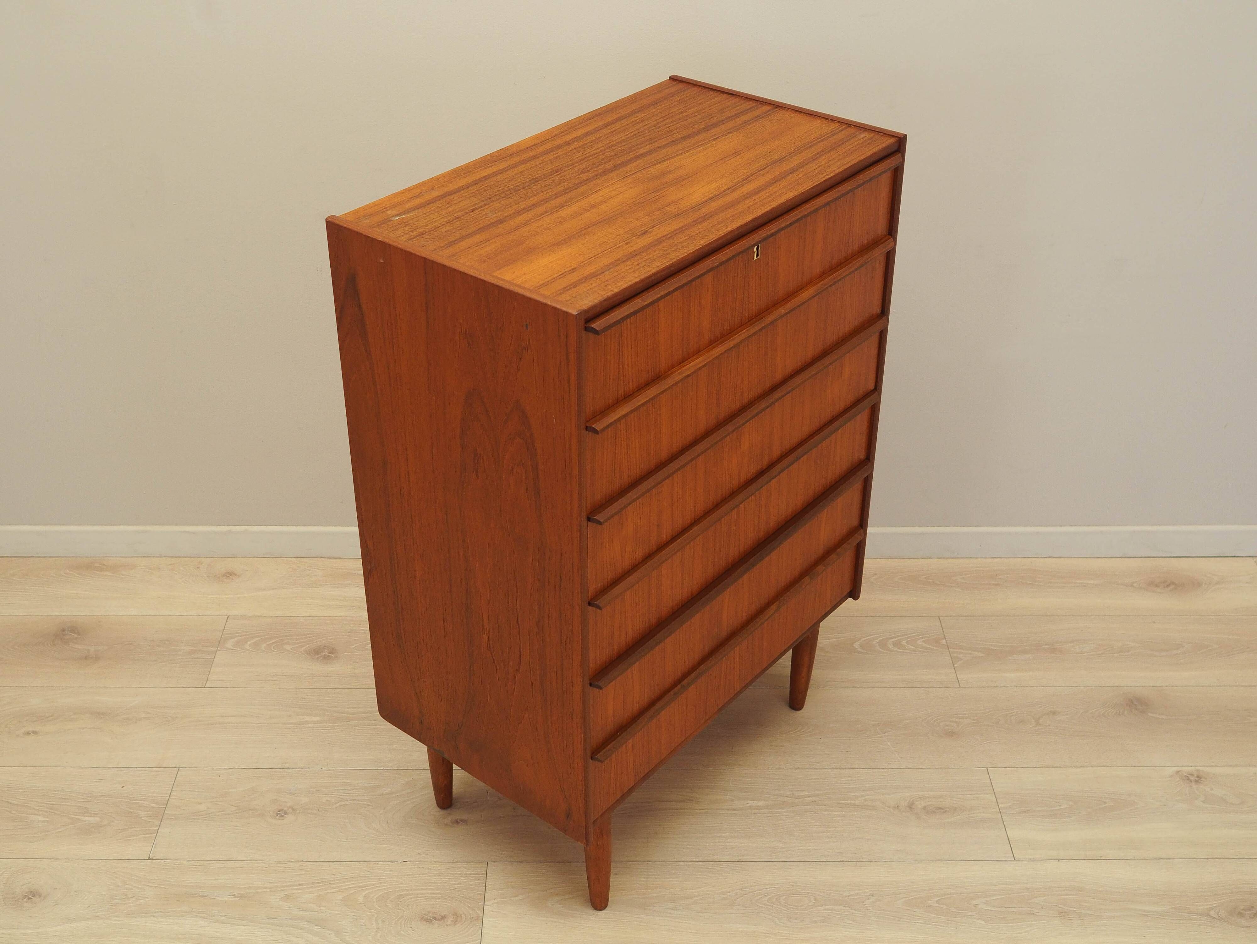 Teak chest of drawers, Danish design, 1970s, production: Denmark