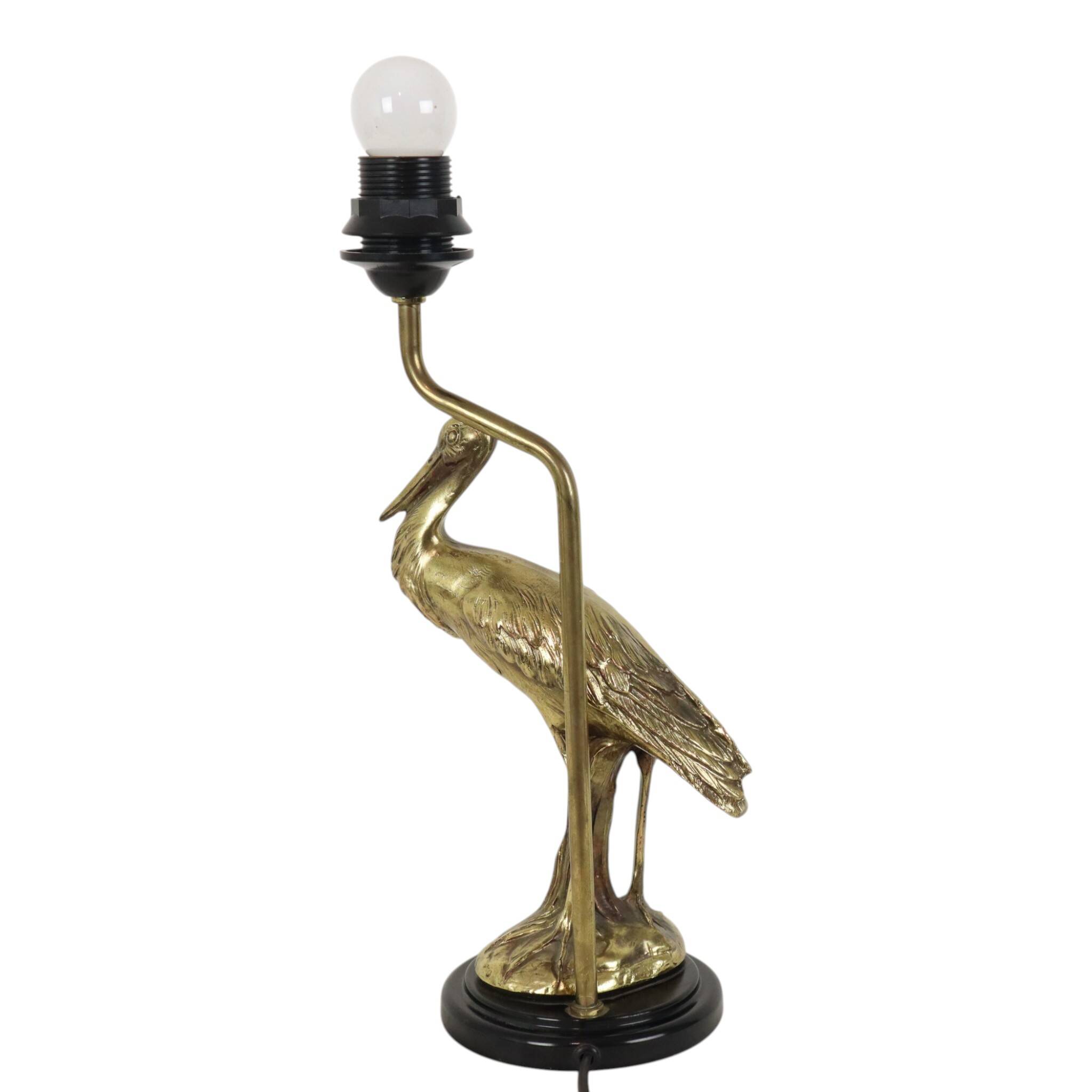 Vintage Gold Stork Lamp Hollywood Regency 40cm