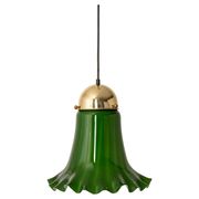 Green glass pendant by Peill & Putzler, Germany, 1970.