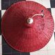 Suspension lamp in red wicker, ø 60 cm