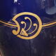 Vase 30s blue of Sèvres and gold Ste Radégonde or Tours Pinon (unsigned)