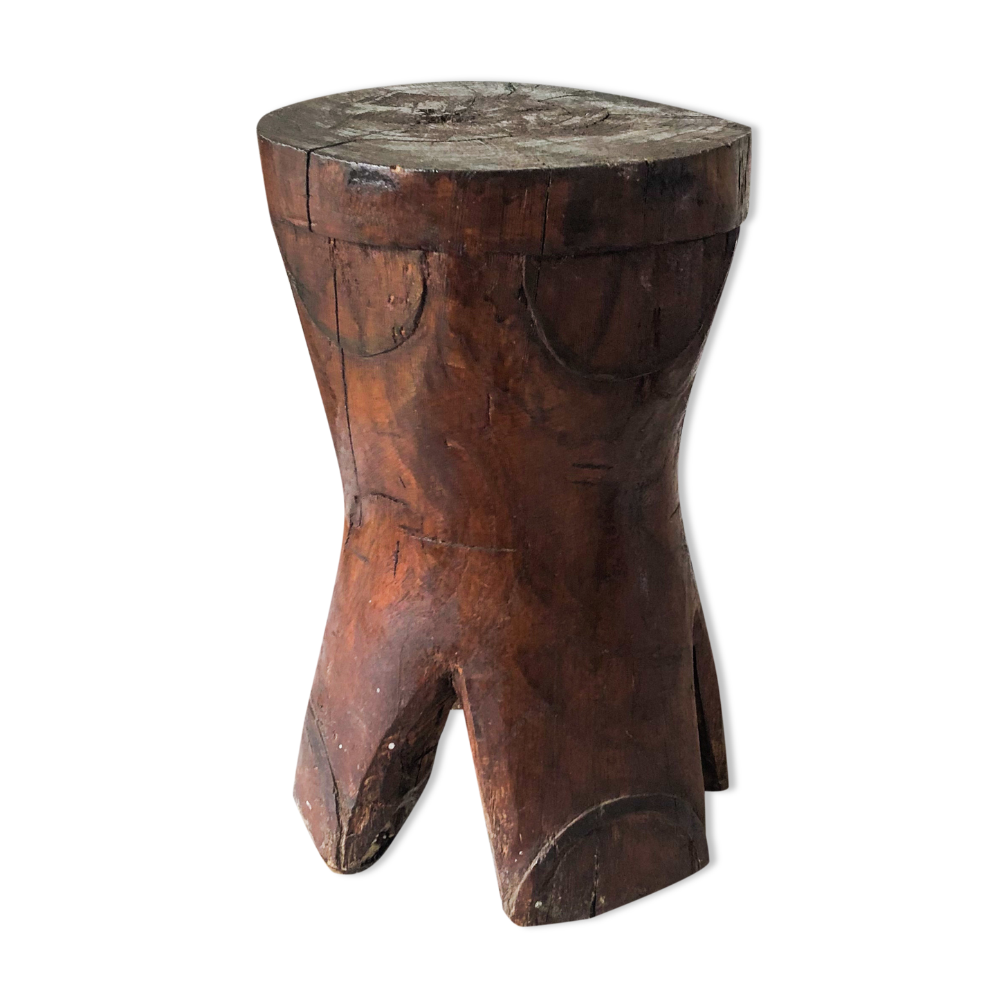 Wooden elephant foot stool