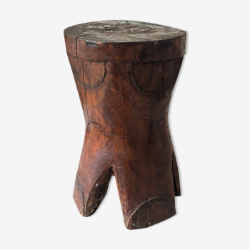 Tabouret pied d’éléphant en bois