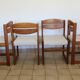 4 vintage brutalist chairs, reupholstered in cotton/linen.