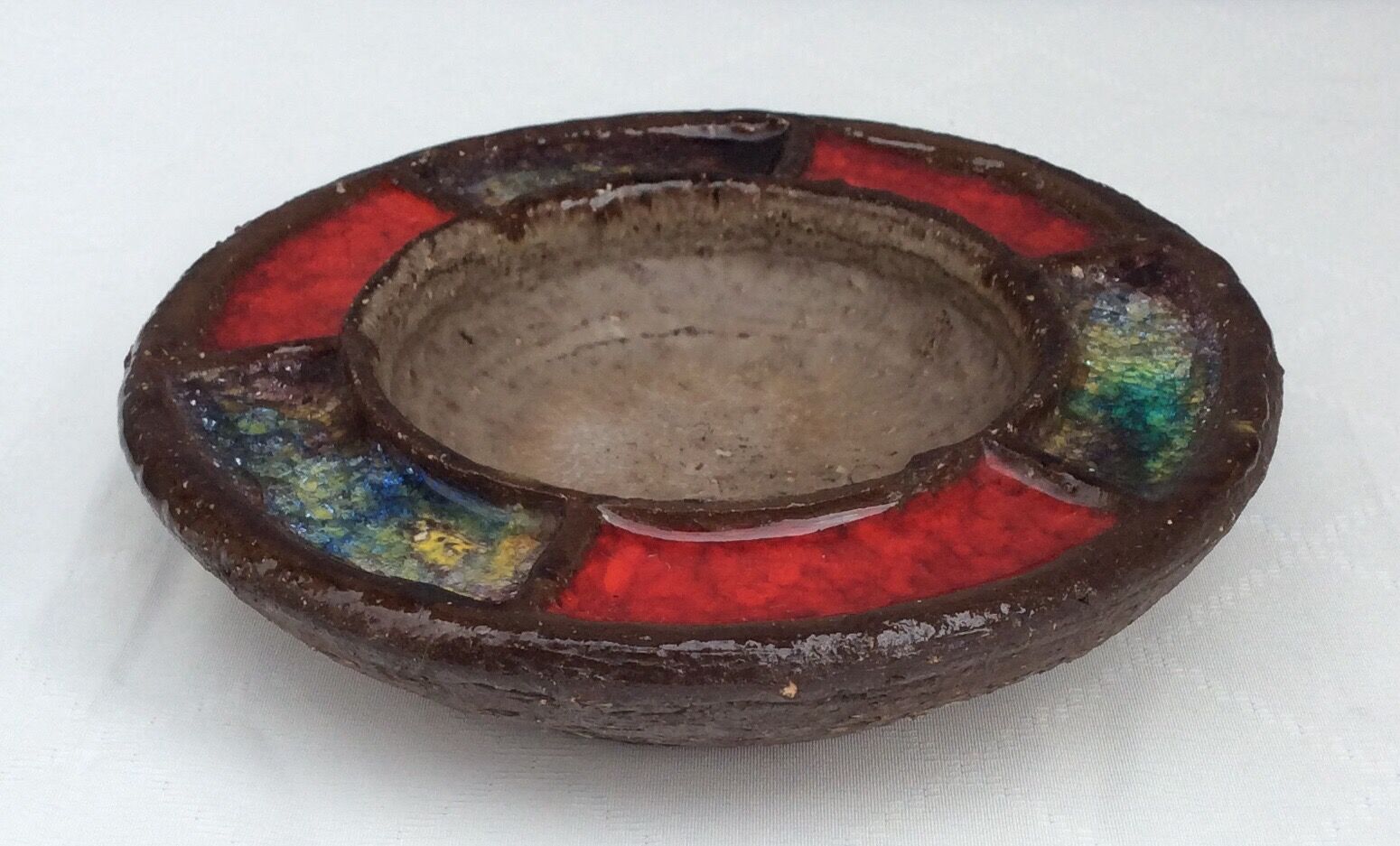 Empty cup pocket in stoneware and vitrified glass, 60s