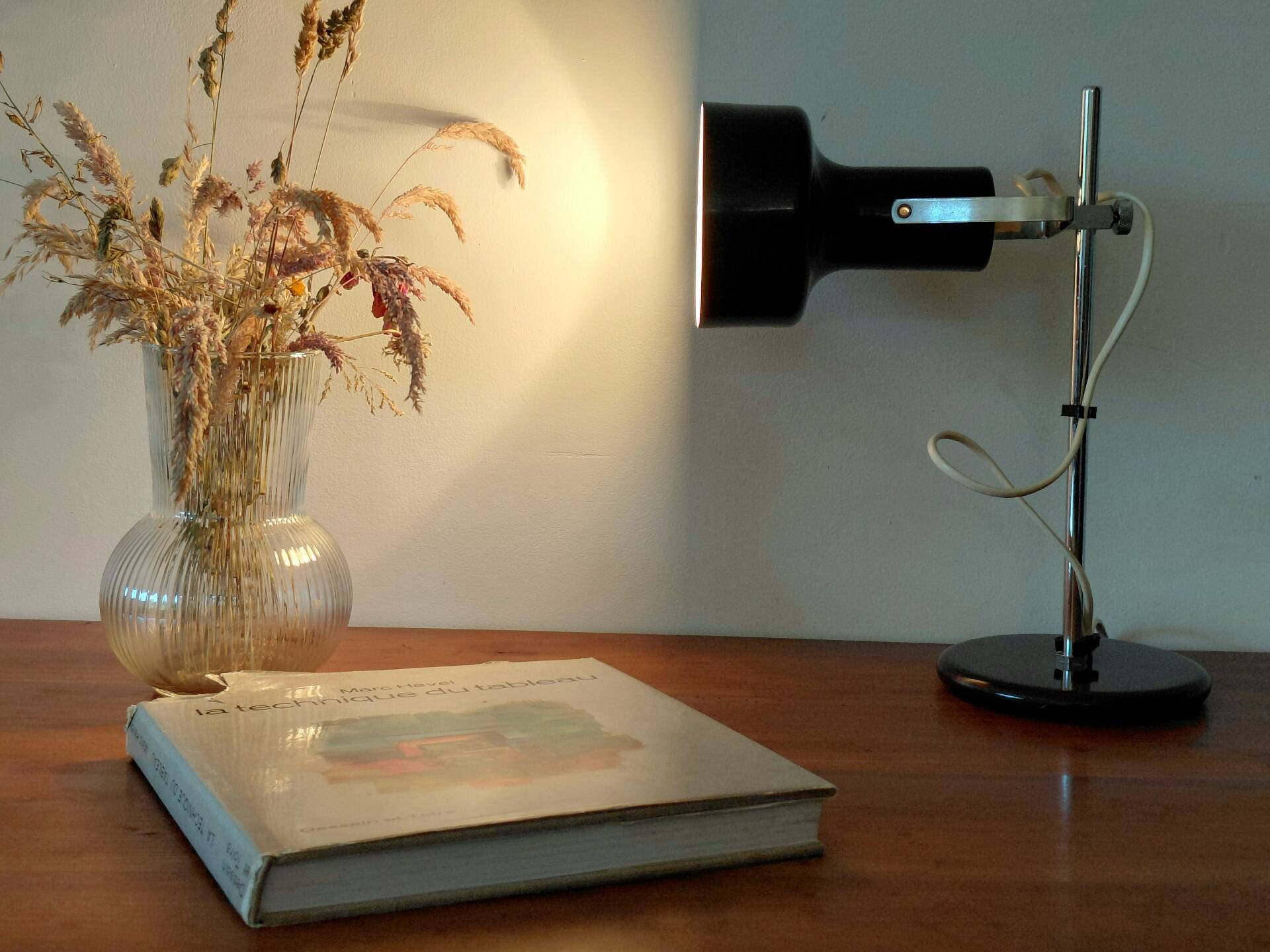 Lampe de bureau ou chevet vintage Space Age orientable-Années 70