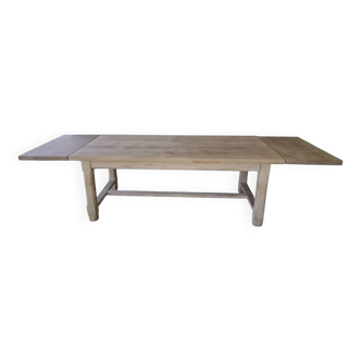 Renovated solid oak farmhouse table with extensions