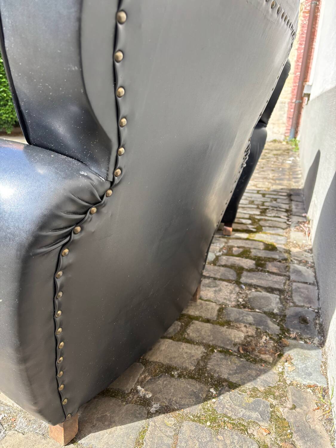 2 art deco fauteuils in skai leather