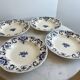 Lot de 4 assiettes creusés Longchamp Rouennais