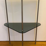 Vintage smoked glass corner shelf