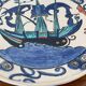 Iznik dish caravel decoration mid-20th century CB marking
