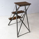 Old wood and metal stepladder