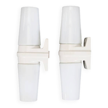 Set of 2 IFÖ / Sigvard Bernadotte "6060" wall lamps / ceramic / glass / bathroom / lamp / mid-century modern design / 1960s