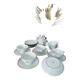 Tea/coffee service in porcelain from Foëcy - Louis Lourioux - vintage 1950s
