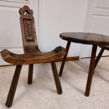 Coffee set coffee table and tripod low chairs - Spanish brutalist design - 1950s