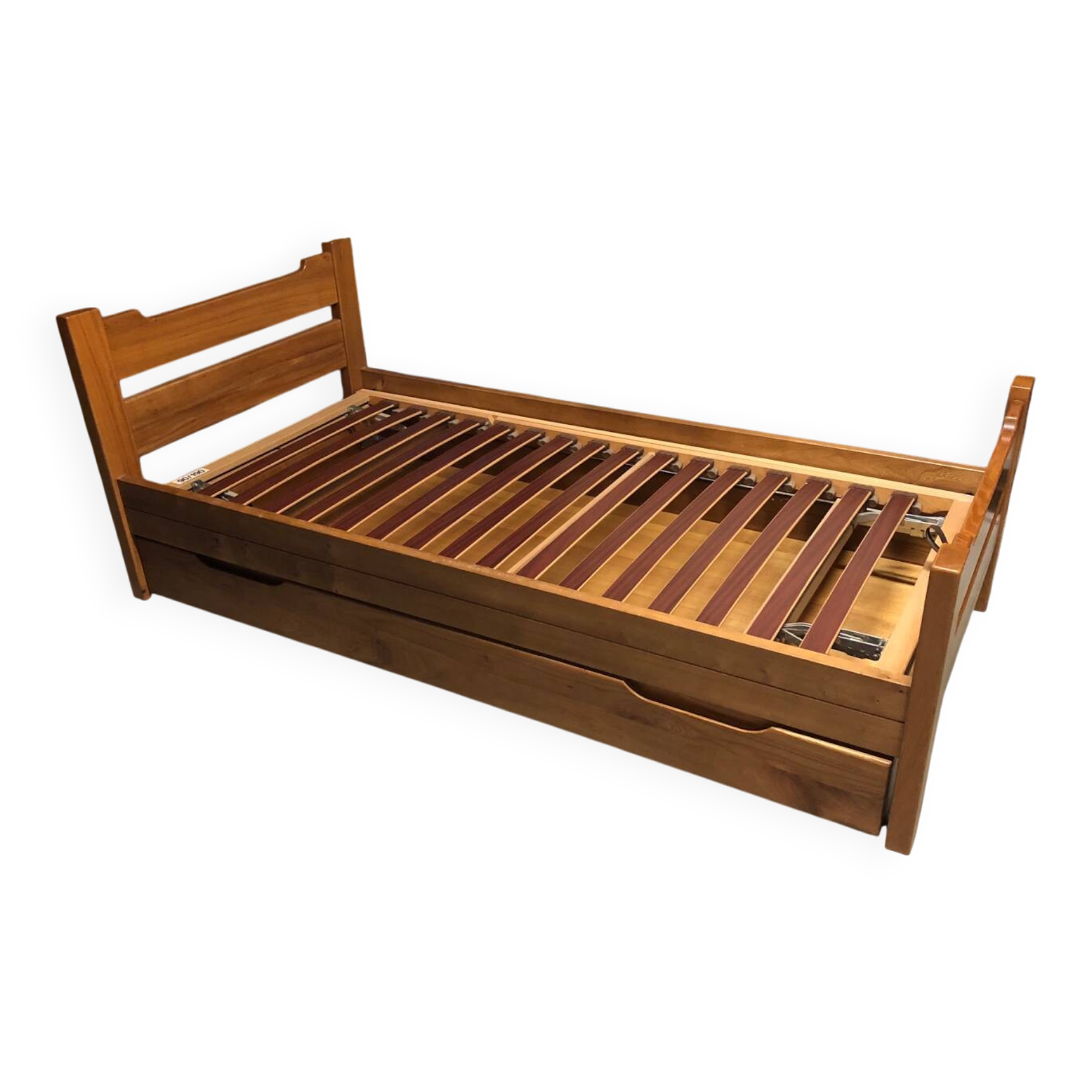 Maison Regain solid elm single trundle bed