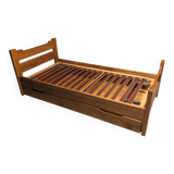 Maison Regain solid elm single trundle bed