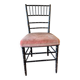 Small Napoléon III chair in black bamboo with a red velvet seat.