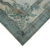 Hand-Knotted Antique Turkish 1970s 220 cm x 310 cm Blue Carpet