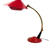 Mid century red desk Lamp, Stilux Milan Italy 1960 ca.