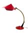 Mid century red desk Lamp, Stilux Milan Italy 1960 ca.