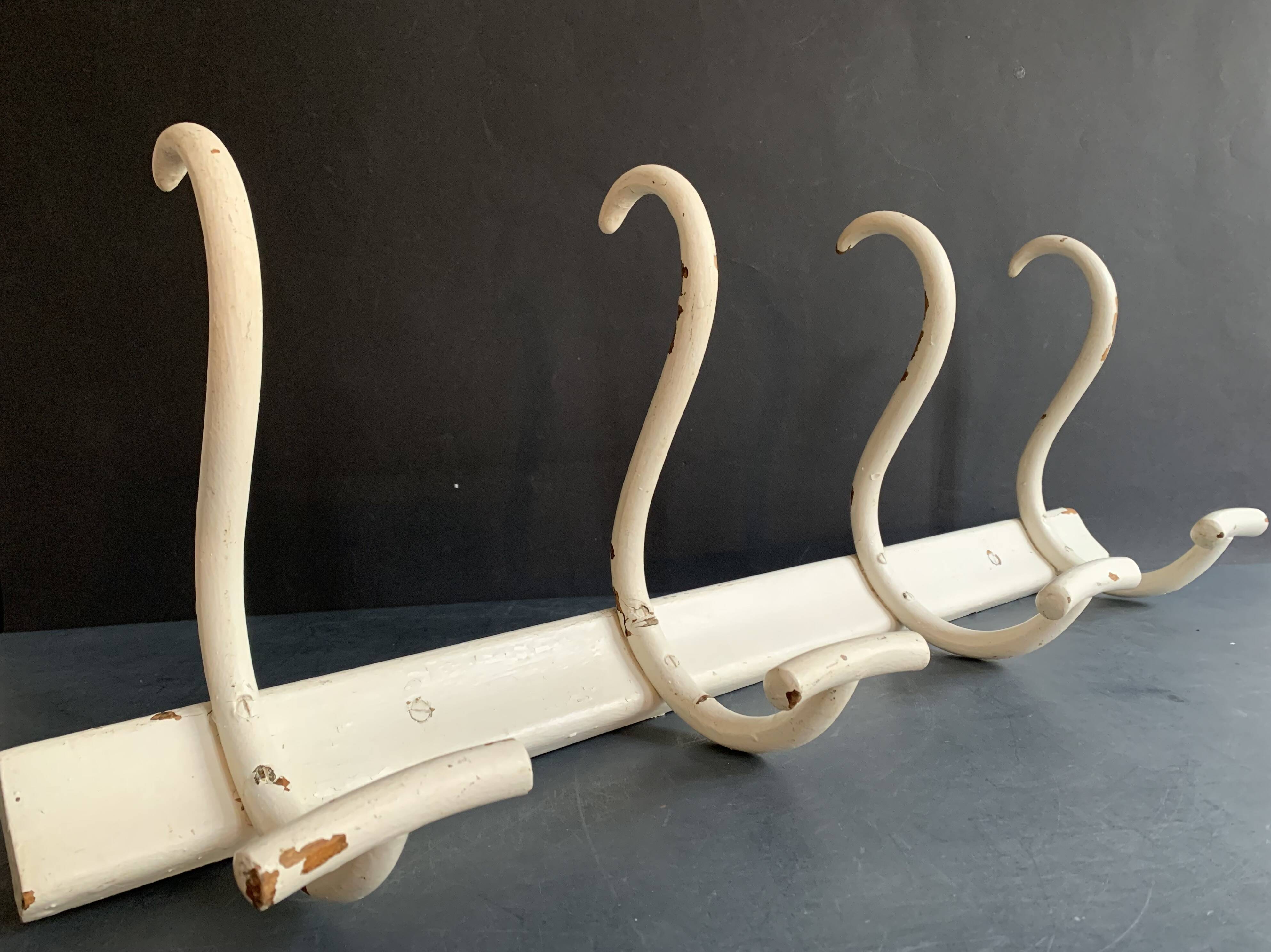 Fischel curved wood wall coat rack, Art Deco