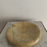 Vintage beige round marble ashtray