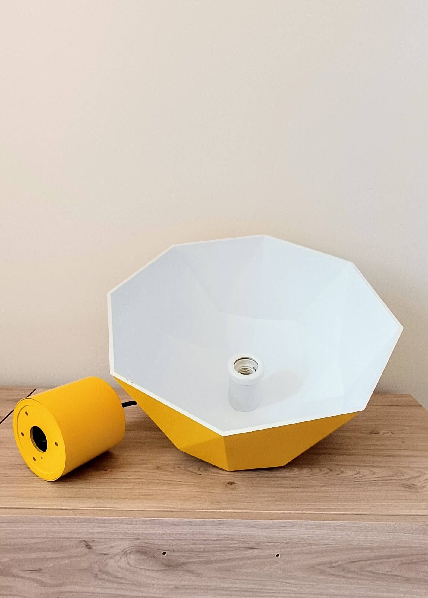 Vintage Bakelite origami-shaped yellow pendant light