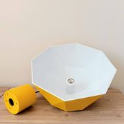 Vintage Bakelite origami-shaped yellow pendant light