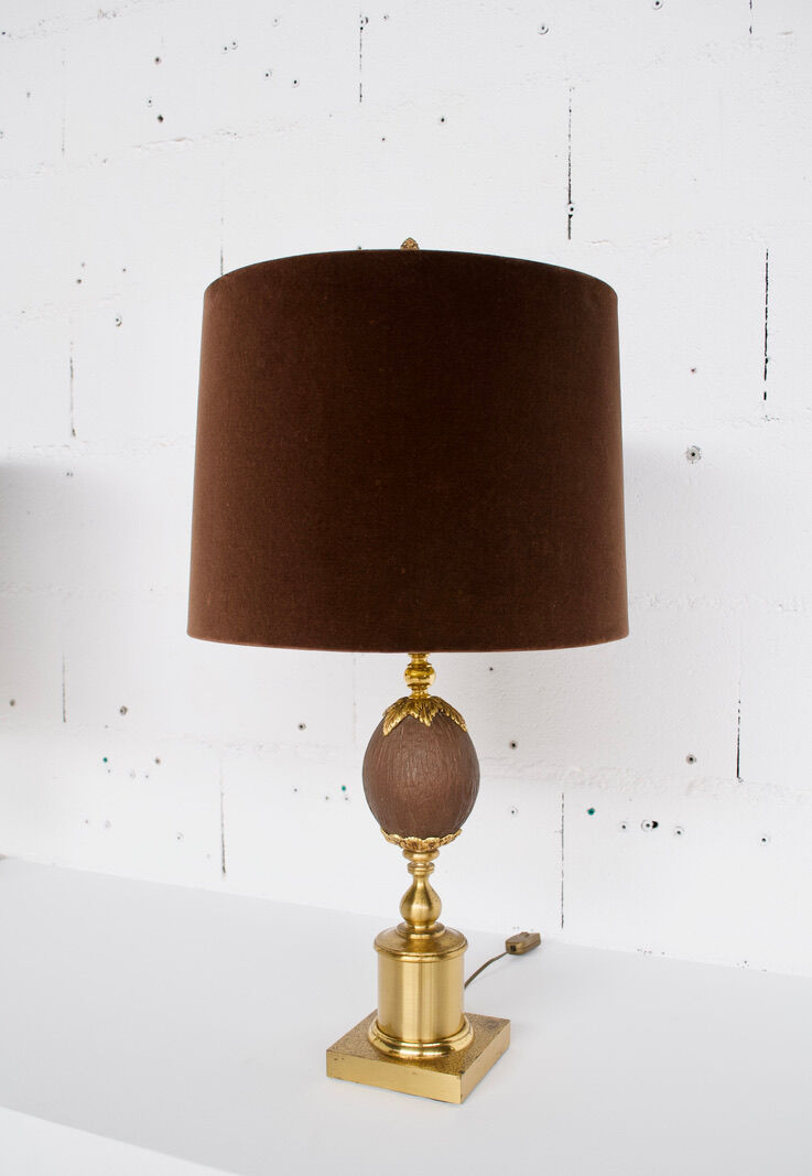 PAIR OF GILDED METAL LAMPS  70'
