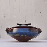 Large covered pot, soup tureen, glazed stoneware, Matthieu Liévois