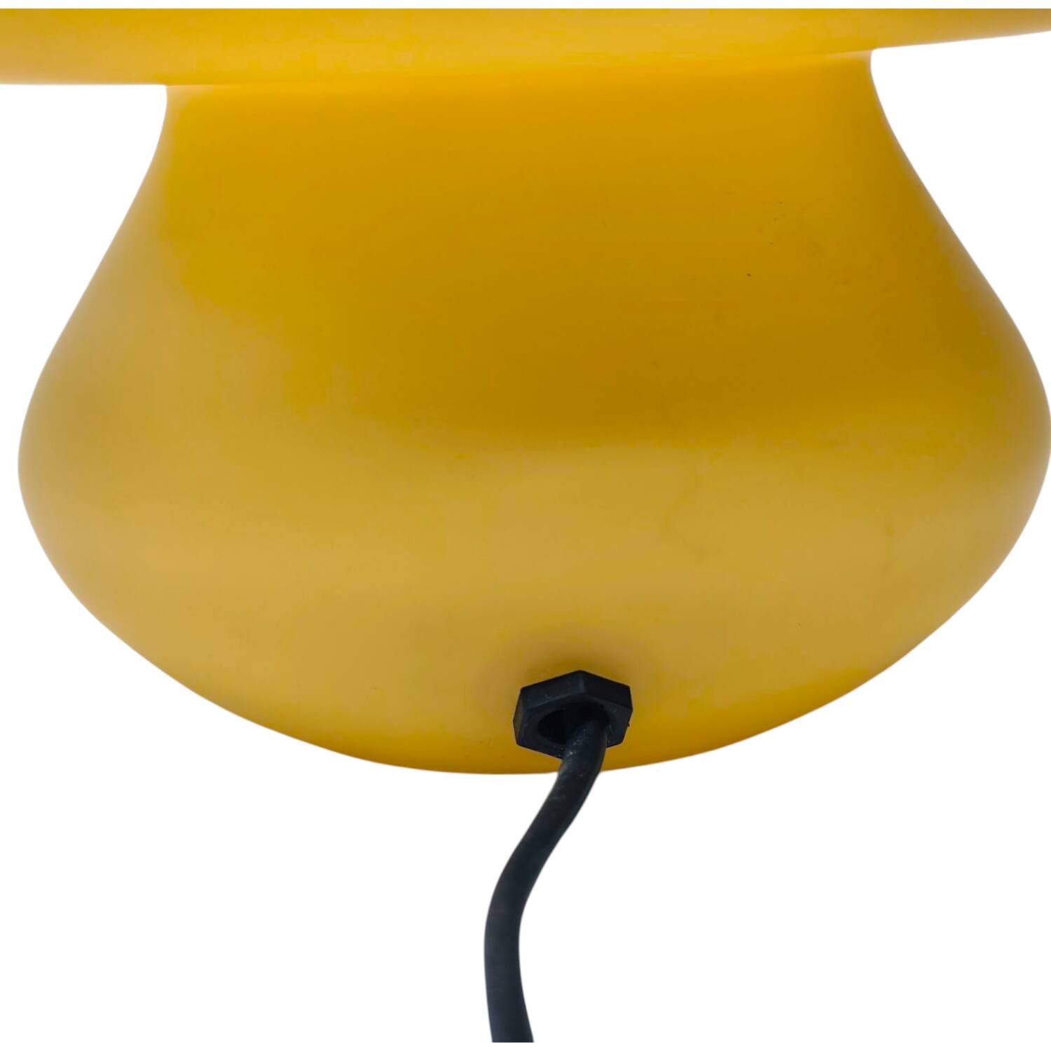Vintage 1990s SCE Table Lamp - Vibrant Yellow Glass Mushroom Design