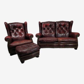 Canapé et fauteuil Chesterfield