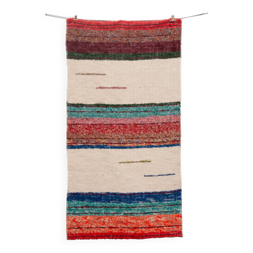 Tapis artisanal tissé main en coton recyclé -Multicolor -
