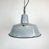 Industrial grey enamel factory lamp, 1960s