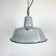 Industrial grey enamel factory lamp, 1960s