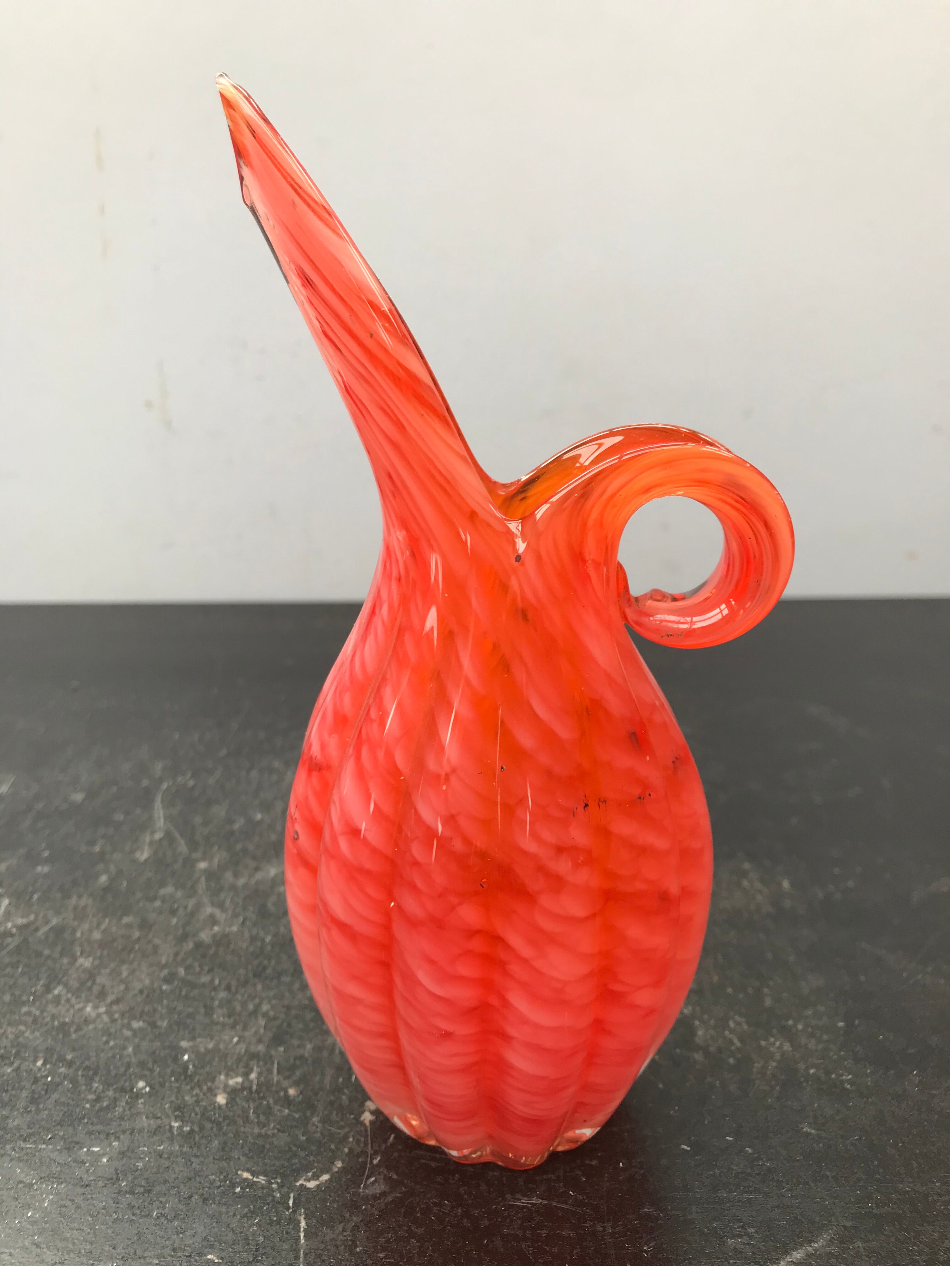 Former Murano glass multi-layered orange glass - vintage white