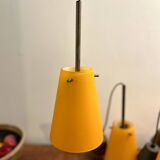 Orange and white glass pendant lights, 1970s