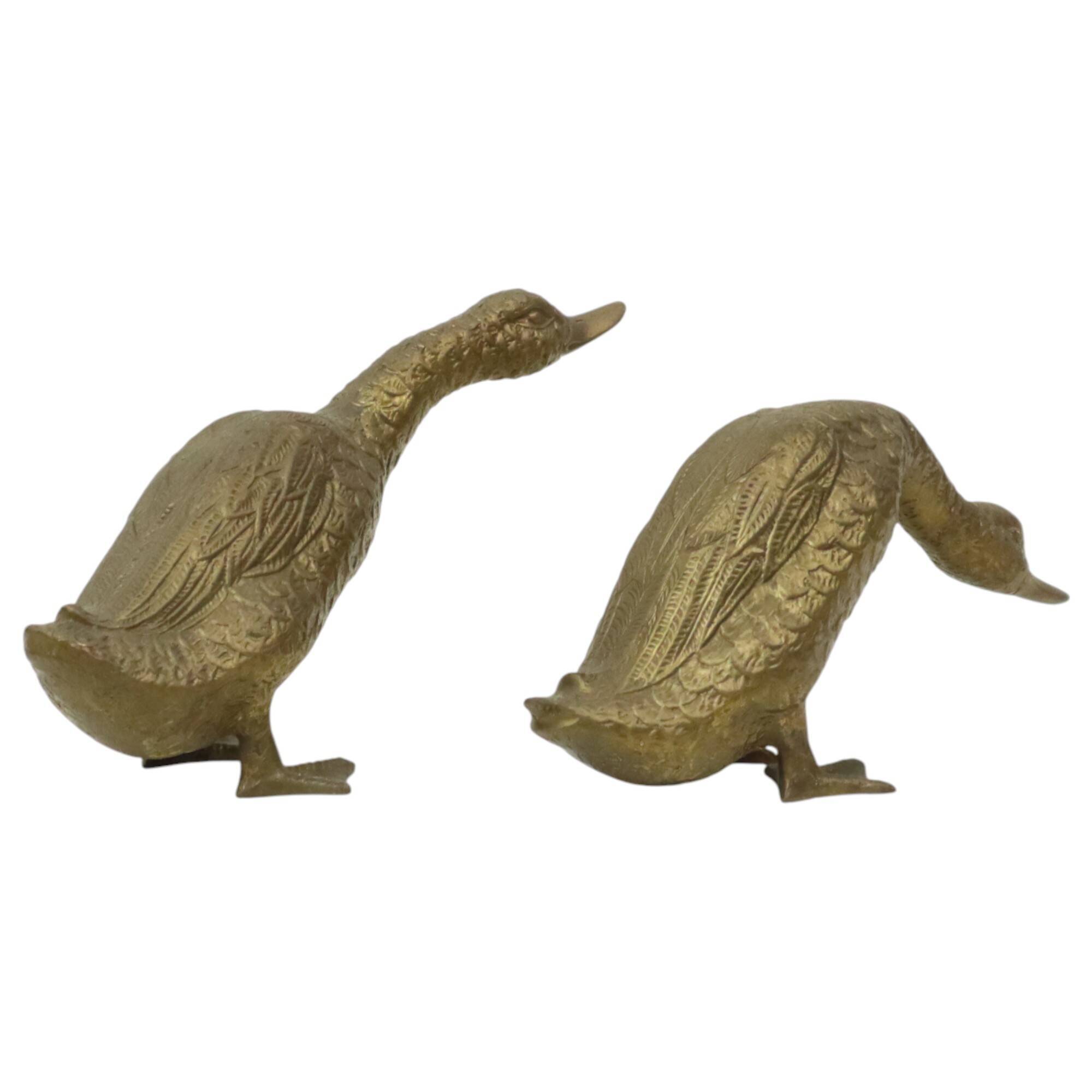 Pair of Bronze Ducks and Geese Figurines France 1940s